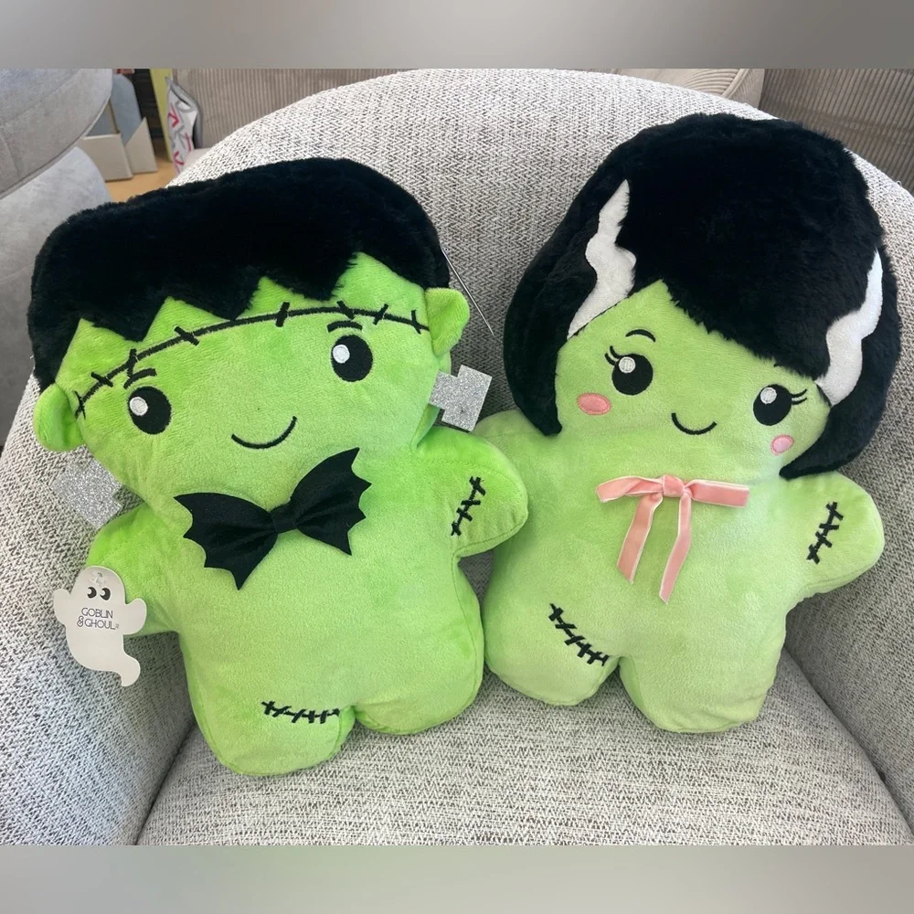 Halloween Frankenstein Creature Weighted Plush Pillow Goblin & Ghoul NWT